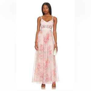 Long Evening Dress in Apricot Blush